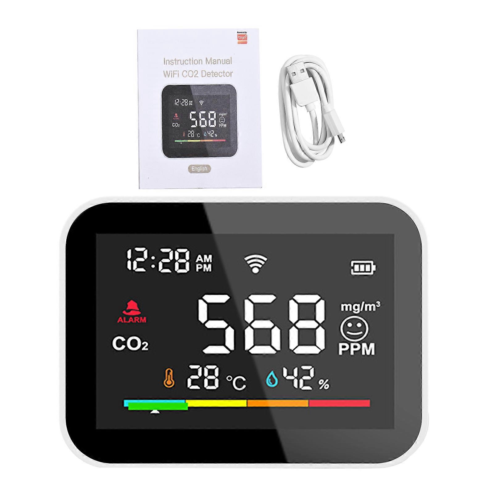 WiFi Smart CO2 Detector Air Quality Sensor Real Time Temperature And Humidity Sensor Tester Air Quality Monitor Analyzer