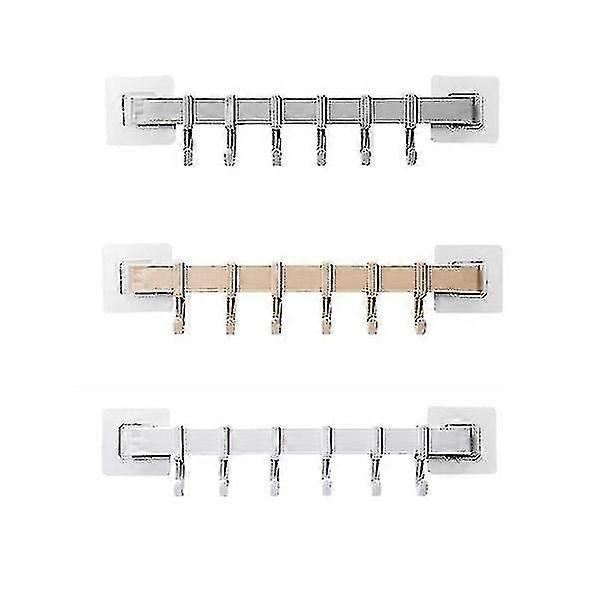 3 Sets Of Non-perforated Bathroom Hooks
