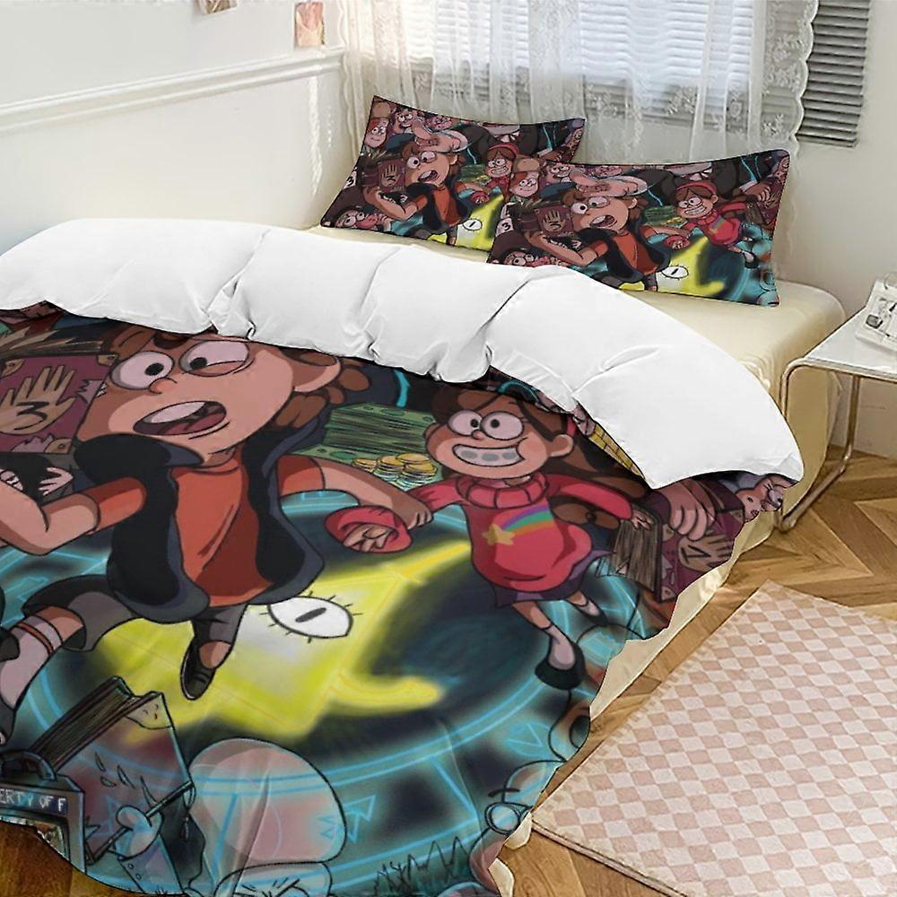 v1939  Bed Sheets Bedding Gravity Falls 3-Piece Bedding Set Soft Warm And Comfortable Bed Set with 1 Duvet Cover And 2 Pillowcases Bed Sheets  yuq1939