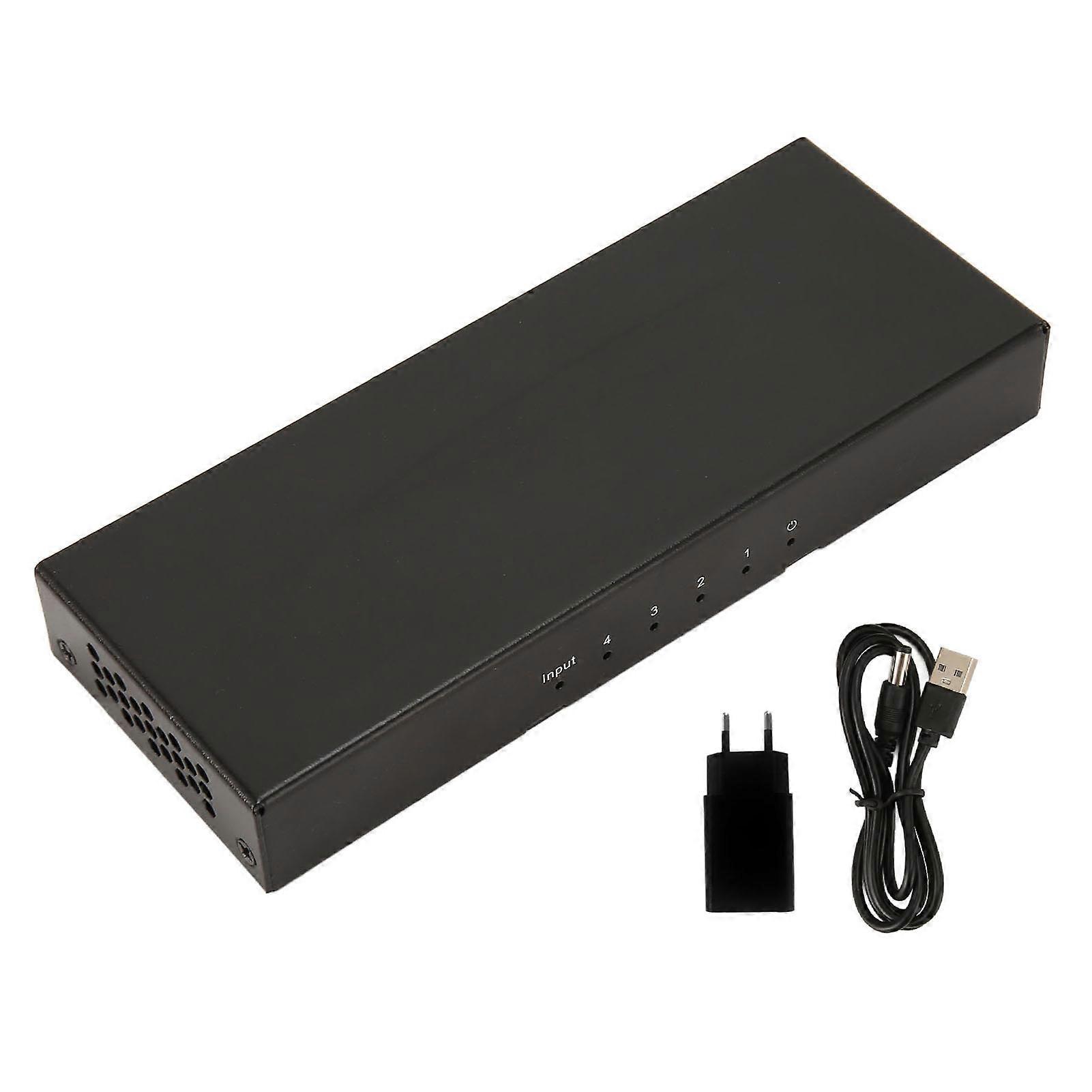 HD Multimedia Interface Splitter Professional 4K 30Hz 3D Visual Effects 1 in 4 Out HD Multimedia Interface Splitter 100V?240V EU Stecker