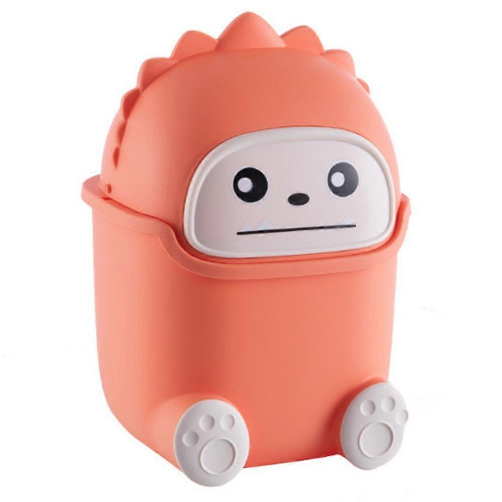 Cartoon Creative Flip Lid Desktop Trash Can Mini Home Office Garbage Bin