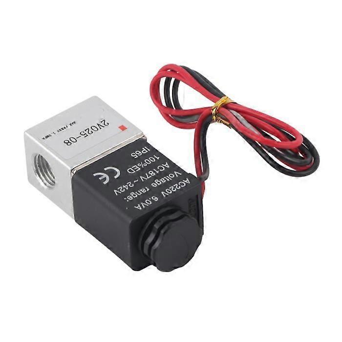 2 Way Solenoid Valve 2 Position 2 Way Solenoid Valve Aluminum Alloy Normally Closed Tools G1/4in 2V025-08