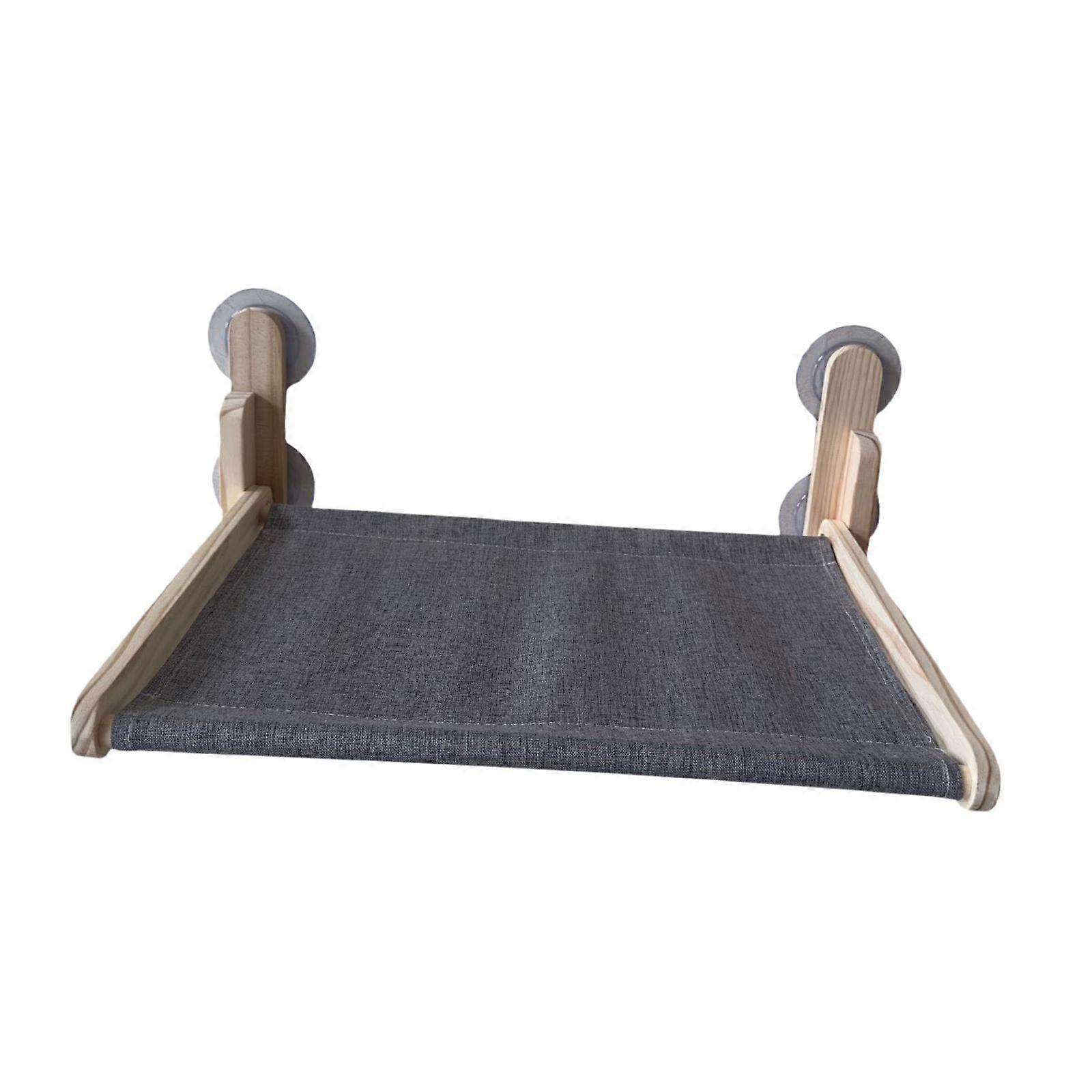Cat Window Perch Foldable Hammock Seat Suction Cups Resting Seat for Sunbath Wood color