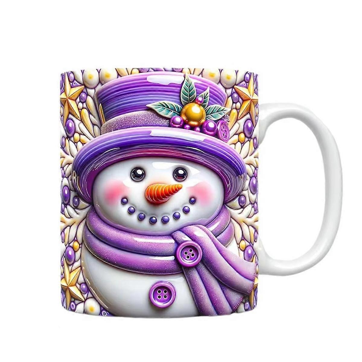 Christmas Themed Coffee Mugs Coffee Cup for Hot Chocolate Visual Effect Pattern Ceramic Water Cup Festival Mug