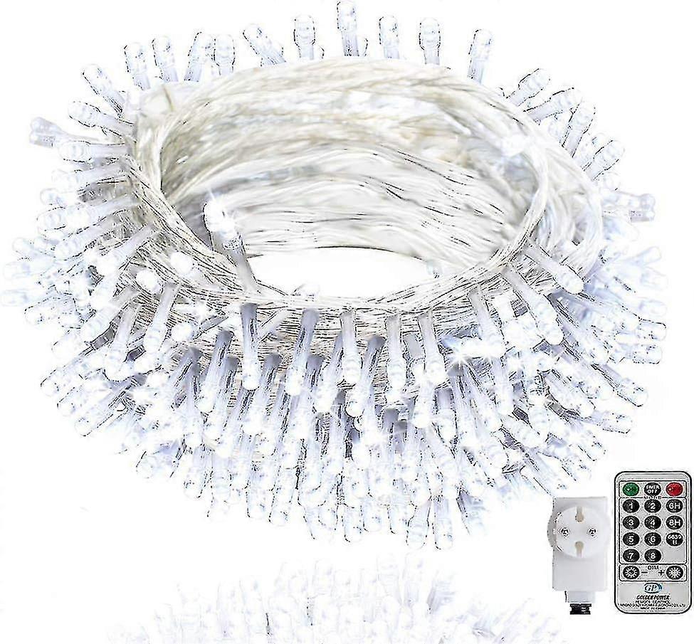 100m Outdoor String Lights With Remote Control And 8 Mode Timer For Easter Home Bedroom Garden - White