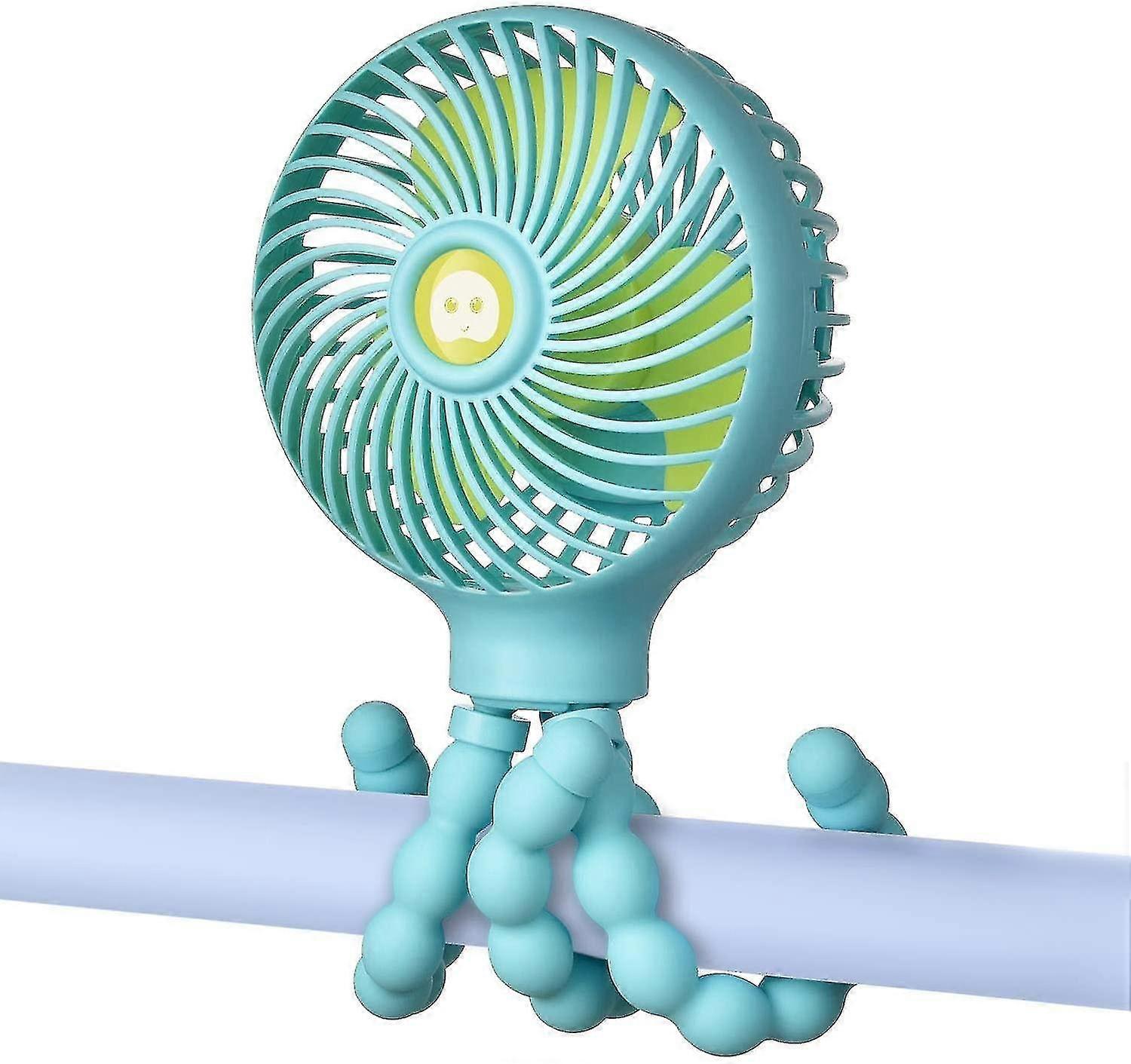 YYH-Mini ventilatore per passeggino, ventilatore portatile ricaricabile, per ufficio/stanza del bambino/outdoorBlue