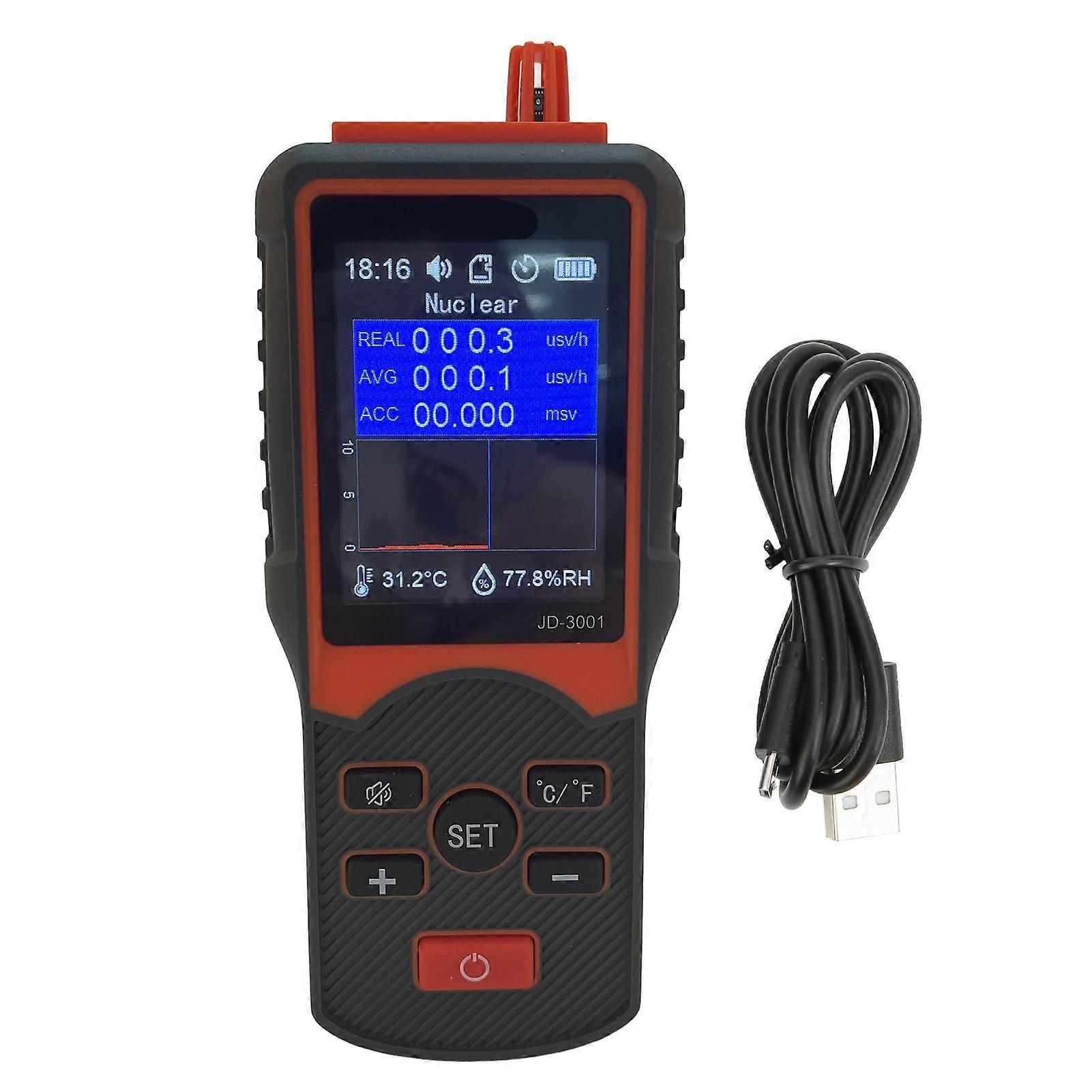 JD3001 Geiger Counter Nuclear Radiation Detector Monitor Portable Dosimeter Electromagnetic Radiation Detector