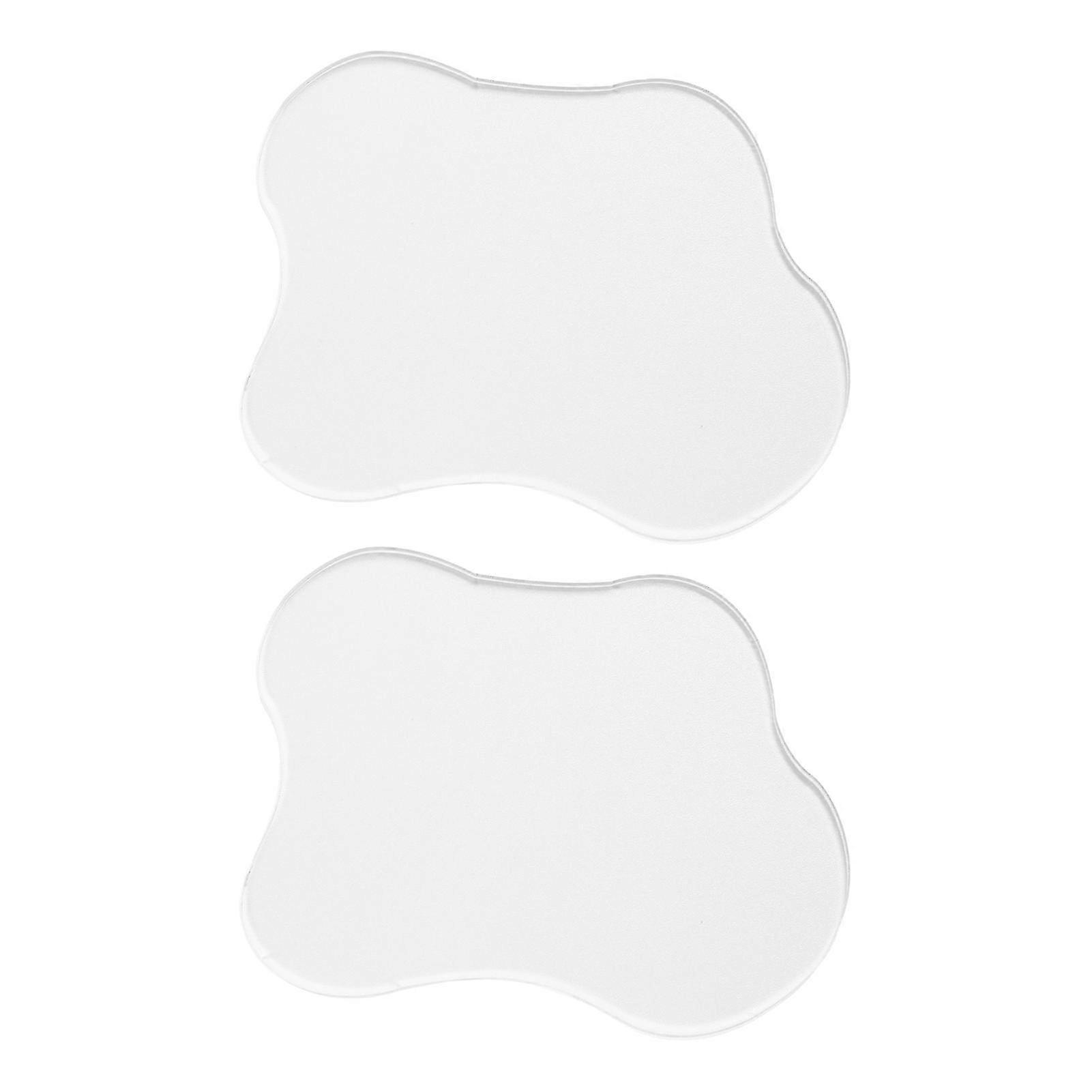 2pcs Transparent Irregular Crafts Cup Coaster Protective Heat Insulation Office