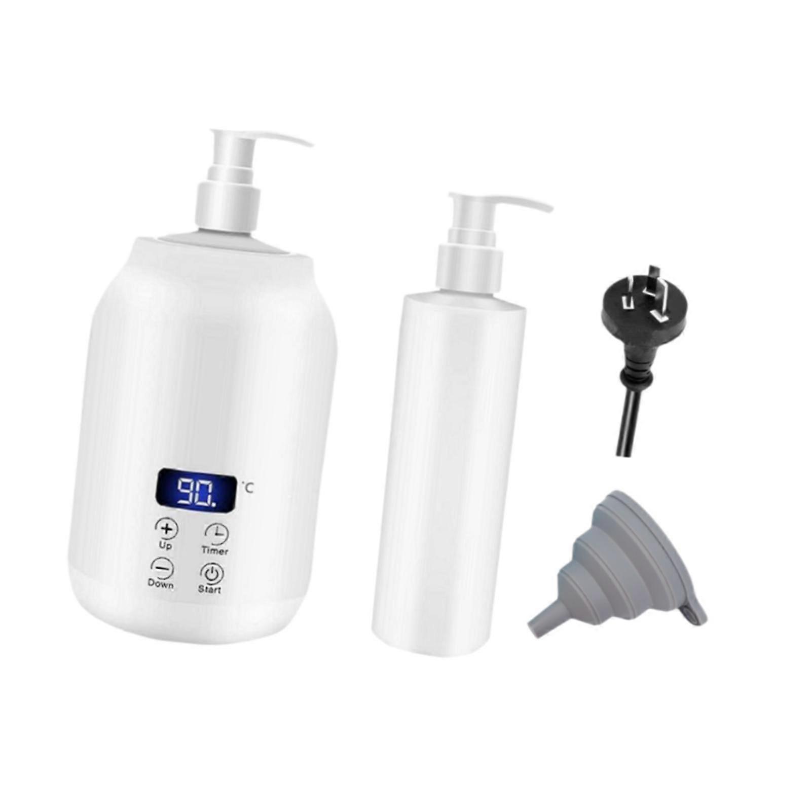 Single Bottle Oil Heater Multifunction with Empty Bottles Massage Oil Warmer white