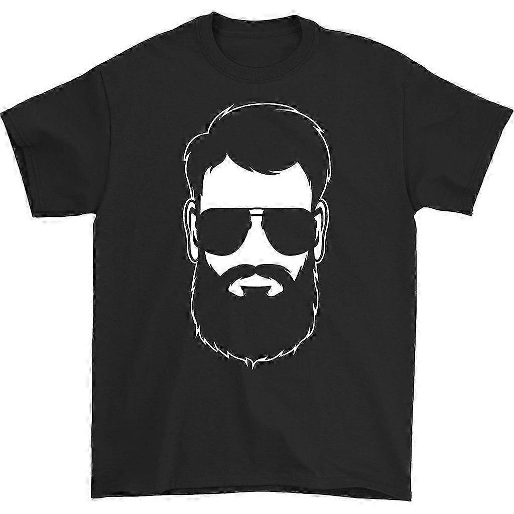 Bartmann mit Brille T-Shirt mit Rundhalsausschnitt