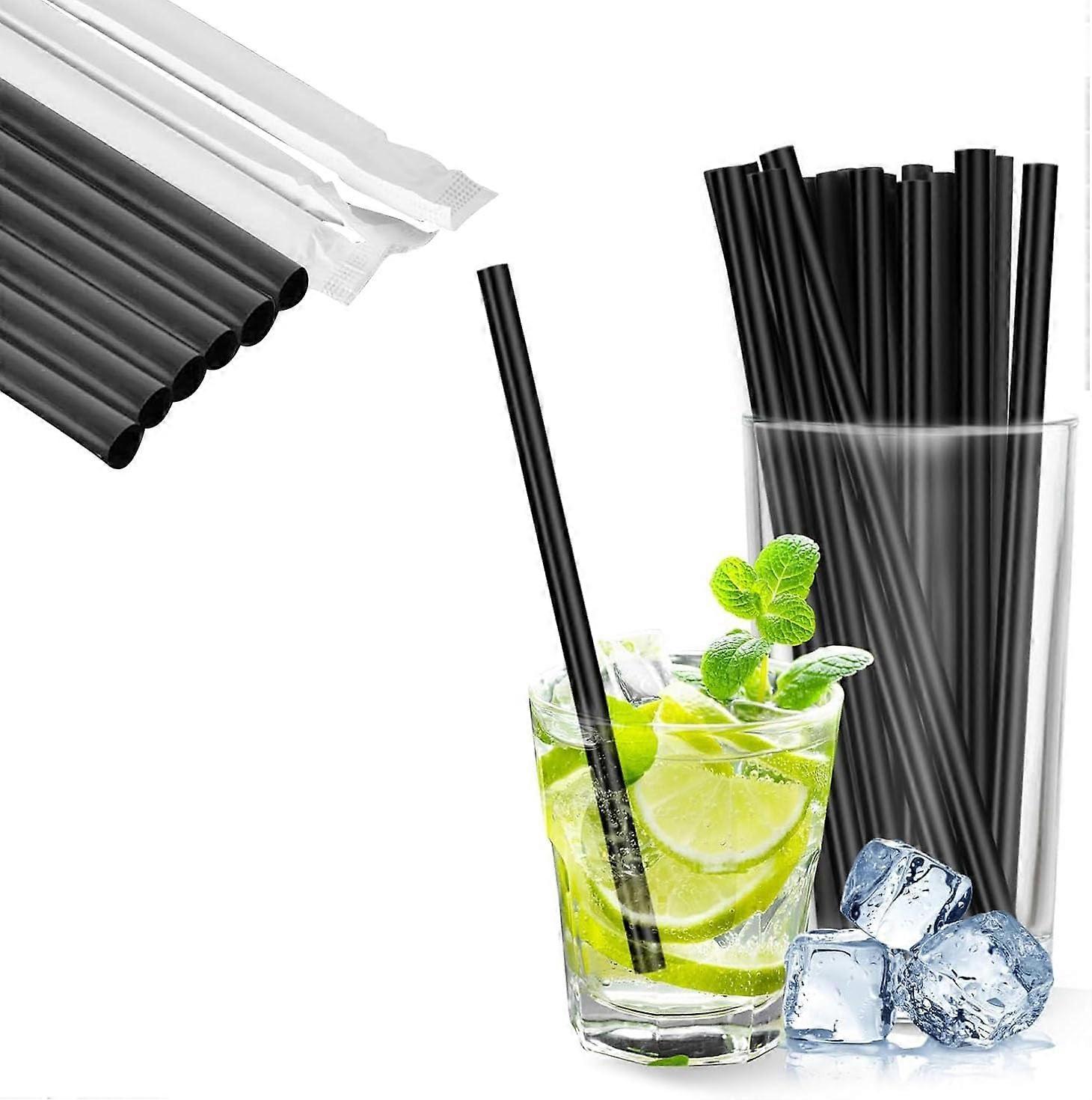 00-Pack Solid Colors Flexible Drinking Straws, Plastic Disposable Bendy Straws - 7.75" x 0.23"