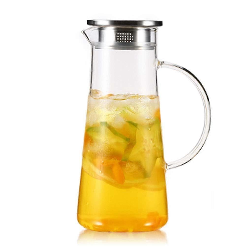 Cold Kettle Transparent Glass Glass Kettle Home Explosion Large Capacity Juice Jug Lemon Kettle (Color : Clear, Size : 11.511.524.5cm)