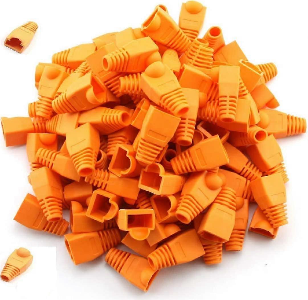100pcs RJ45 Strain Relief Boots Ethernet Network Connector Plug Cover Soft Plastic - ya01