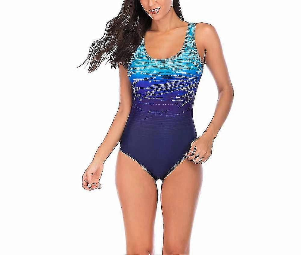 Women's -piece Ripple Gradient Backless Bikini Swimsuit