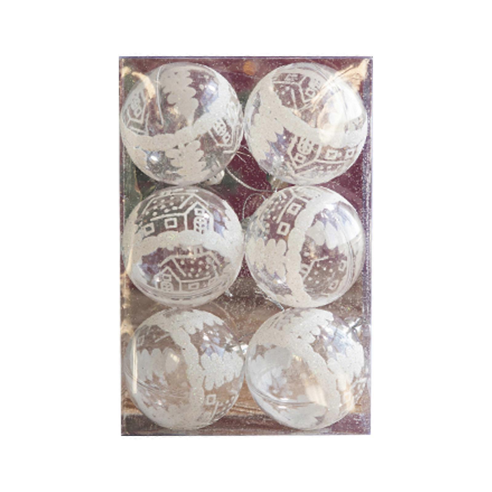 Julekuler Pynt 6 stk / boks til juletre dekor