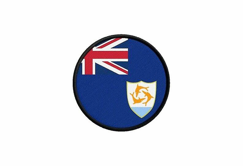 Patch ecusson flag anguilla printed thermosticker round round round cockade