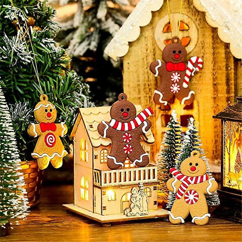 Mini Christmas Gingerbread Man Ornaments Plastic Gingerbread Man