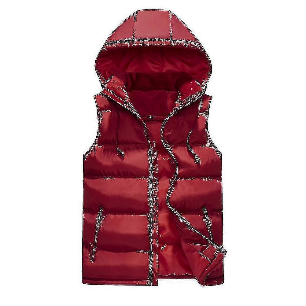 Men's Hooded Solid Color Down Vest Gilet V