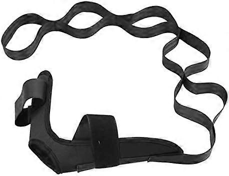 Yoga stretch strap (black), ankle ligament stretch strap with loop, ligament stretch strap, soft leg stretcher, suitable for plantar fasciitis, fitnes