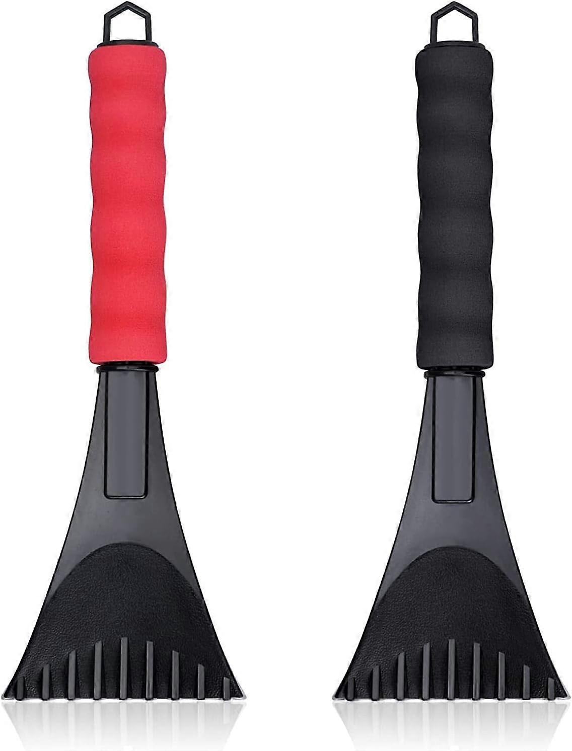 Windshield Ice Scraper for Car | 2 Pack Window Scraper to Remove Snow, Frost, and Ice | Ice Crusher for Car Window with Foam Handle for Perfect Grip