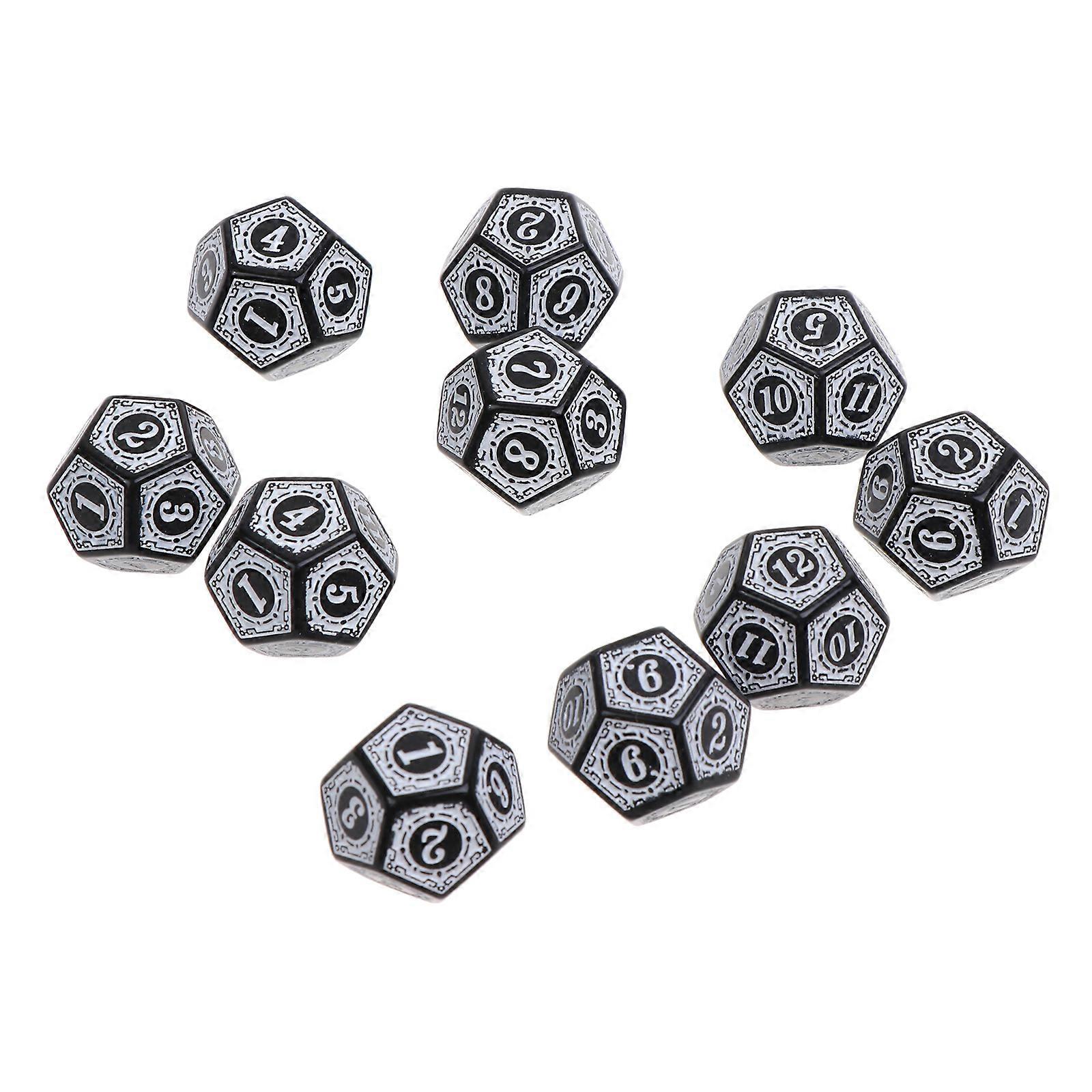 10Pcs 12 Sided d12 Dice Board Table Creative Family Playing Game for RPG