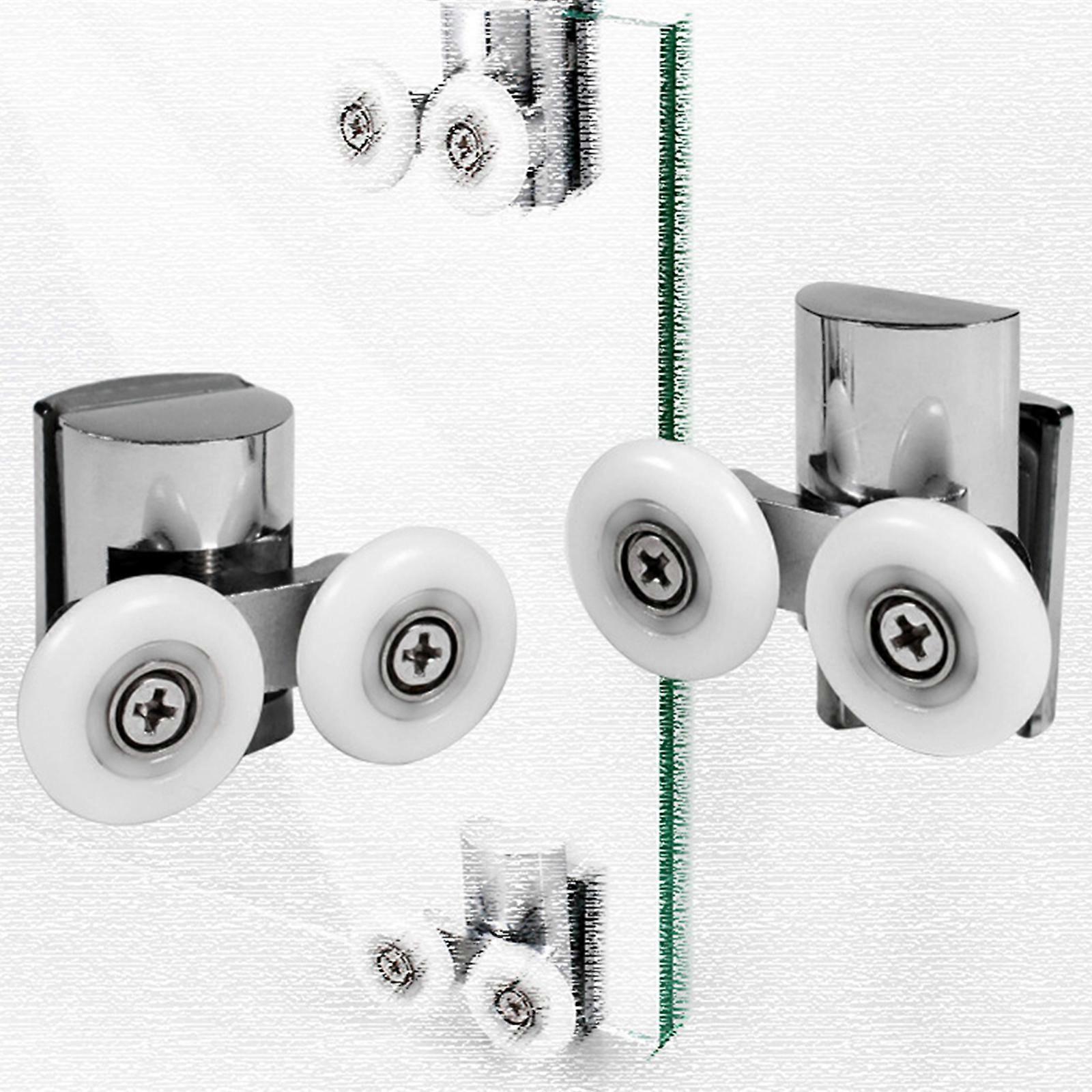 23mm Shower Door Rollers with 2 Top Rollers and 2 Button Rollers for Smooth and Silent Sliding