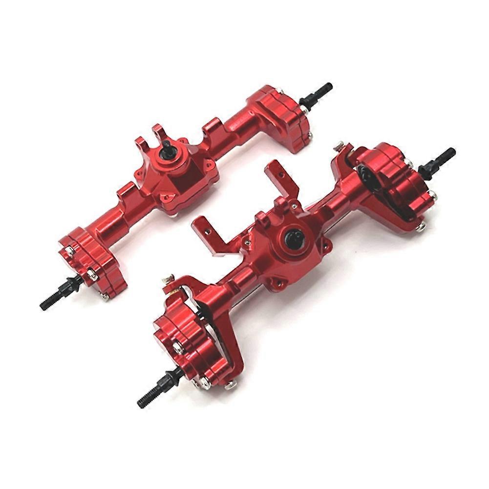 RC Car Metal Complete Front Rear Axle Kit for FMS 1/24 FCX24 Xiaoqi Crusher K5 Red