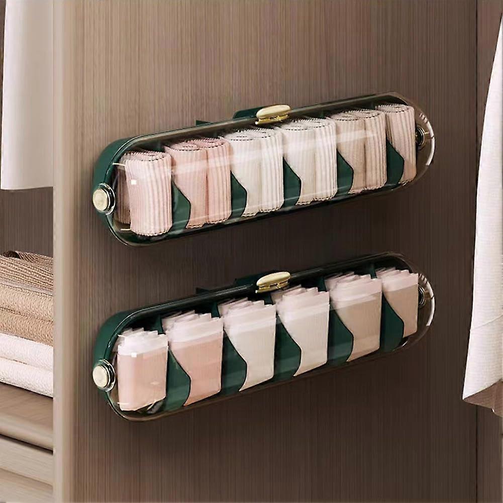 2-piece storage box light luxury green-translucent black