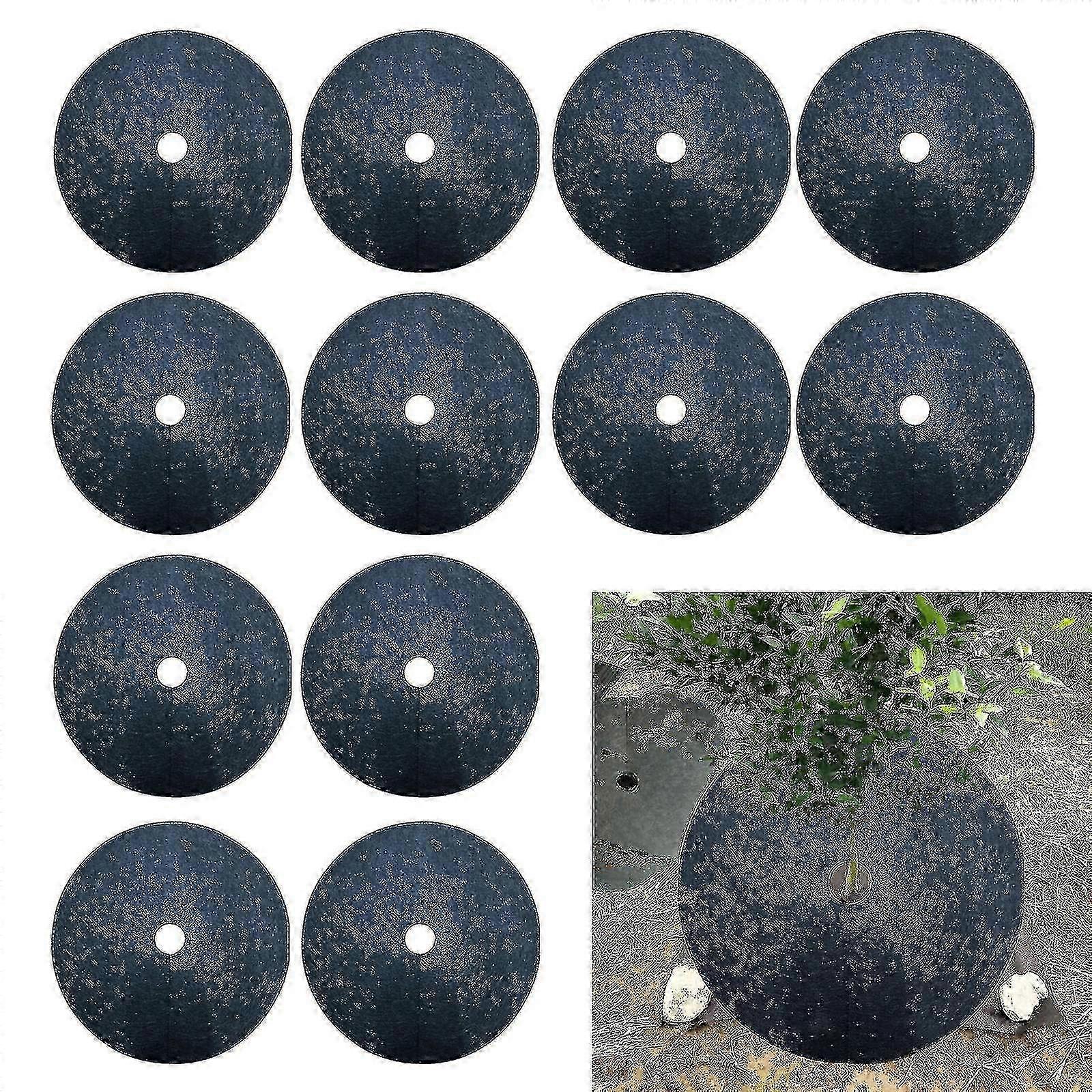 12pcs Mulch Ring Tree Protection Pads Non Woven Tree Protection Weed Pads 15cm Diameter