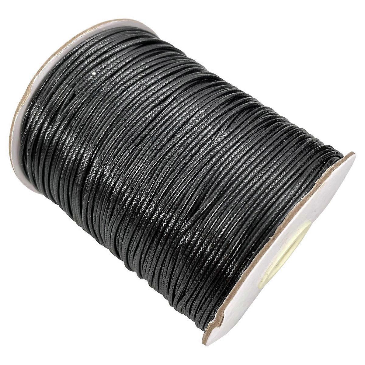 0.5mm 0.8mm 1mm 1.5mm 2mm Black Waxed Cotton Cord Rope Waxed Thread Cord String Strap Necklace Rope For Jewelry Making