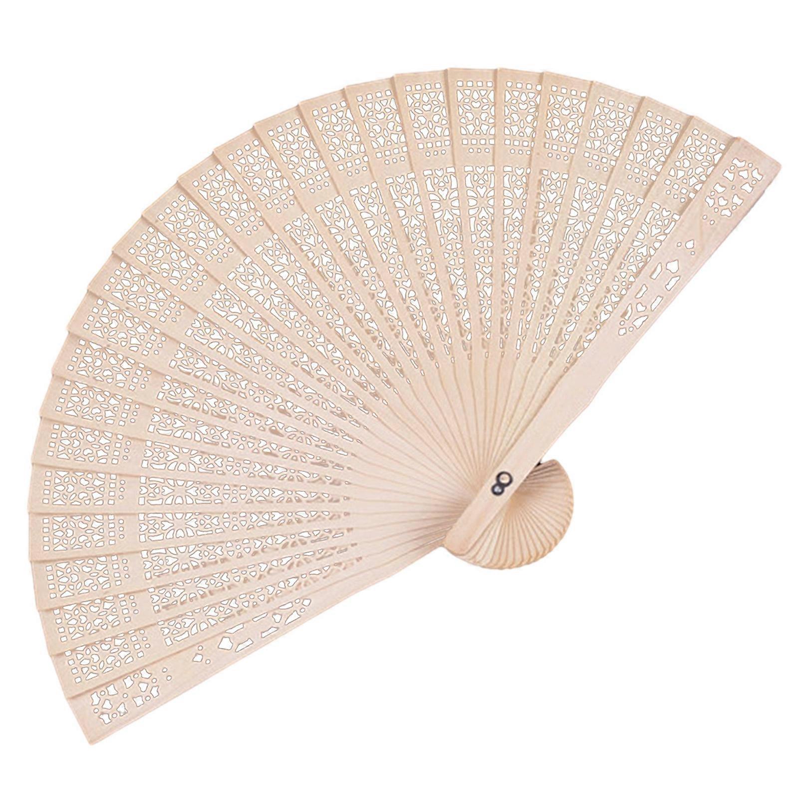 1/10/20Pcs Wooden Folding Fan Hollow Ribs Portable Summer Hand Held Fan Wedding Desktop Decoration Dance Performance Props Party Costume Accessories