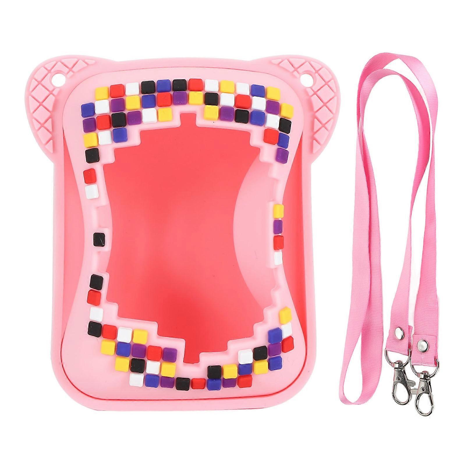 Bitzee Interactive Toy Digital Pet Silicone Case with Lanyard Scratch Resistant Travel Storage Bag Pink