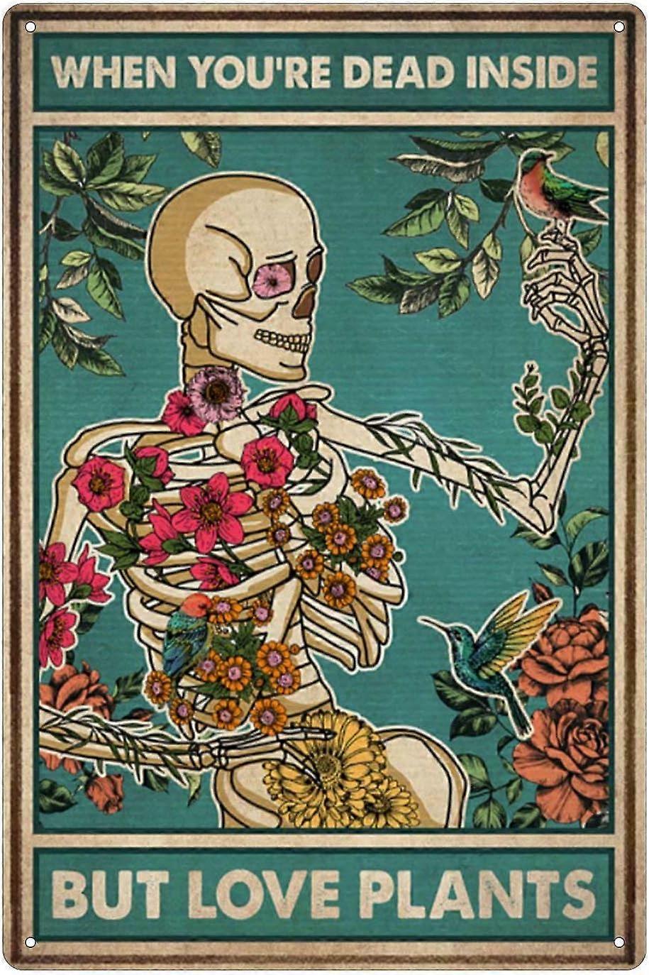 あなたが内部で死んでいるとき、しかし愛植物バーパブの壁の装飾アート錫看板グループ療法ここで練習ビンテージメタル錫8x12インチ