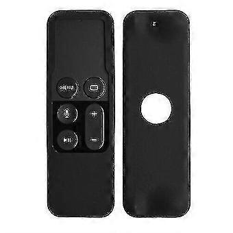 For Apple Tv 4th Siri Remote Controller Shockproof Silicone Protective Case Pouch(black)