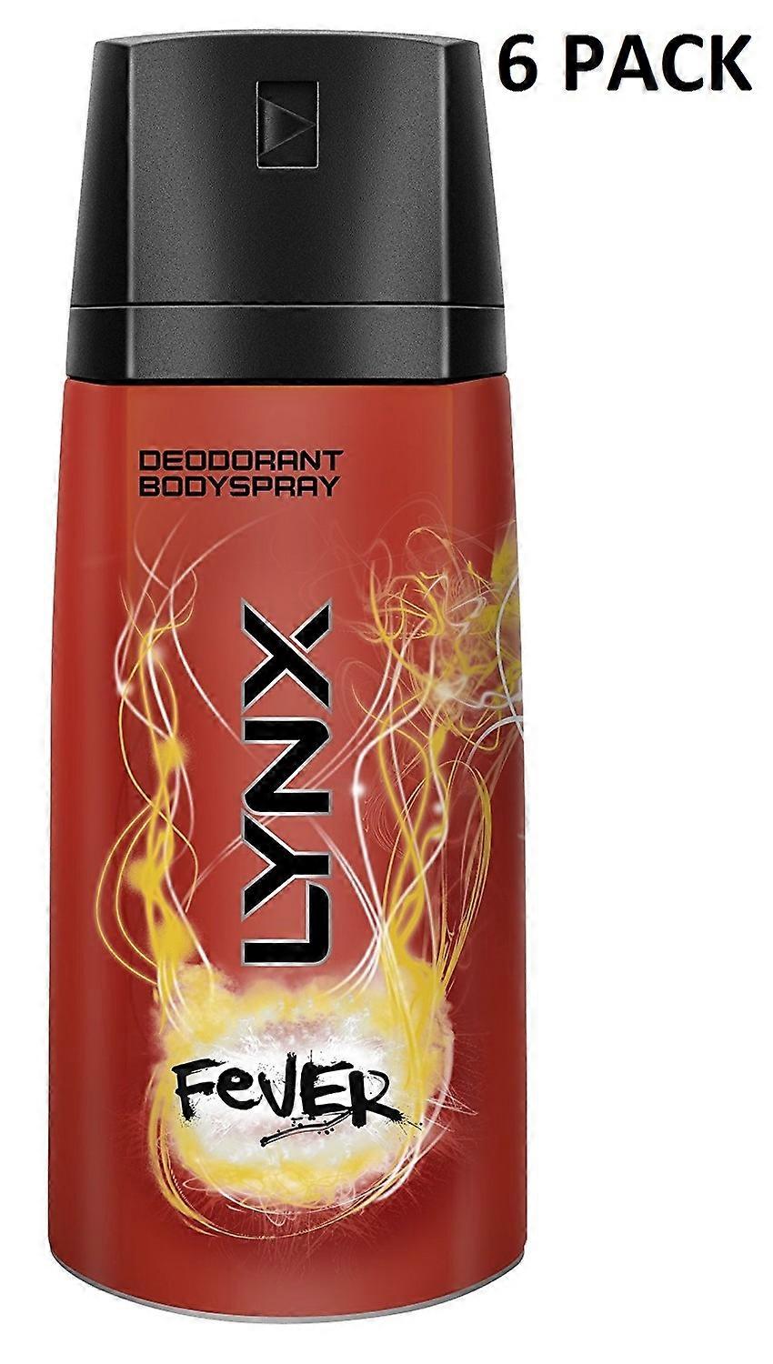 6 x Lynx Deodorant Body Spray150ml - Fever
