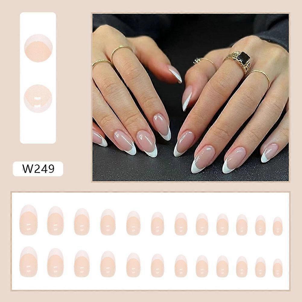 24Pcs/Box Fake Nails Set with Glue Fashion Nail Art False Nails Beauty Nail