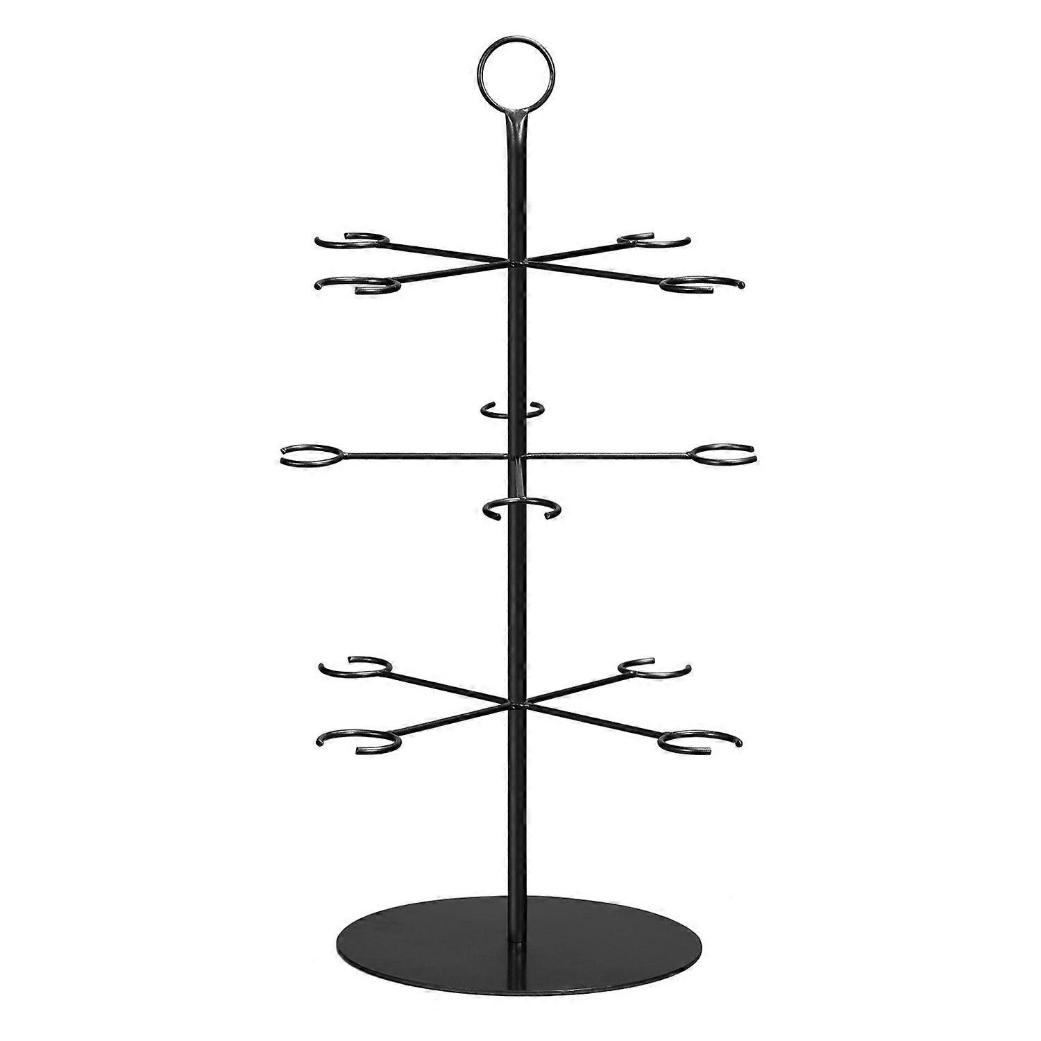 Metal Champagne Tower Stand 3 Tier Wine Glass Display Rack for Party Holds 12 Glasses Stable Design