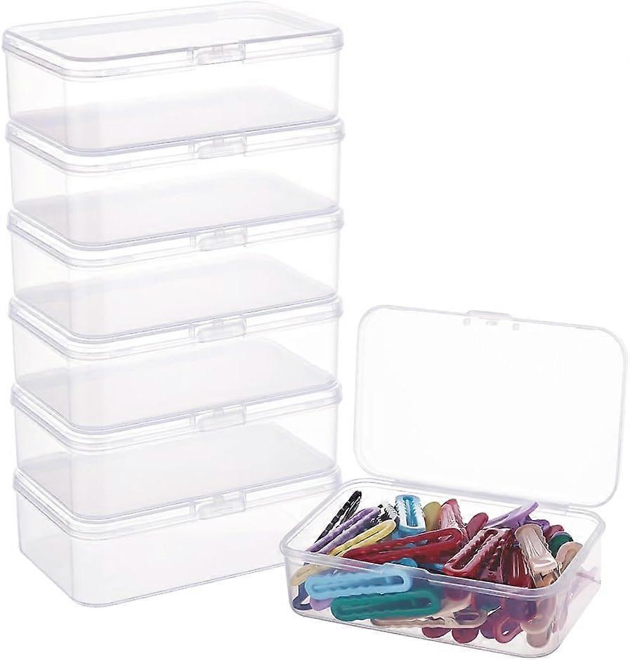 8 Pack 4.6x2.8x1.3 Rectangle Clear Plastic Bead Storage Containers Box Case with lid for Pins Coins Tiny Bead Jewelry Findings and Other Small Items