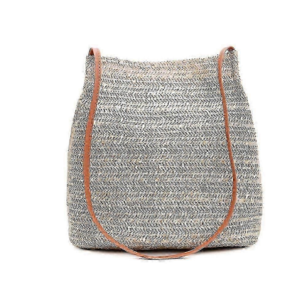 Donna Boemia Borsa di paglia tessuta rotonda Rattan Borsa a tracolla Estate Beach Bags