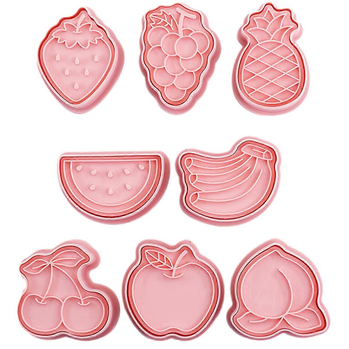Cute Cookie Cutter Suitable for DIY Cookie Snack Cheese Baking, 8-piece Cookie mold with plunger Seal