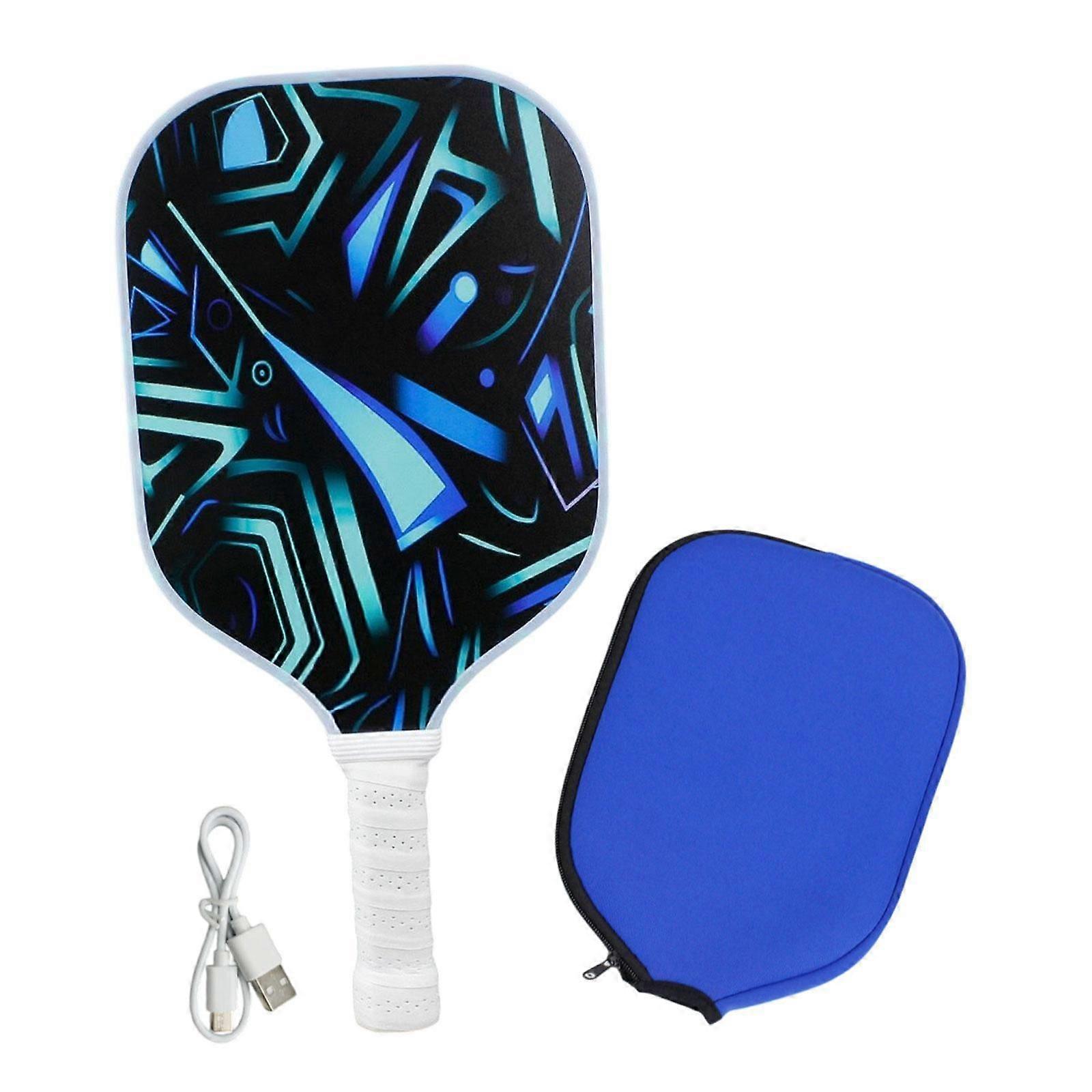 LED Pickleball Paddle Anti Slip Handle Portable Polypropylene Honeycomb Core Green light