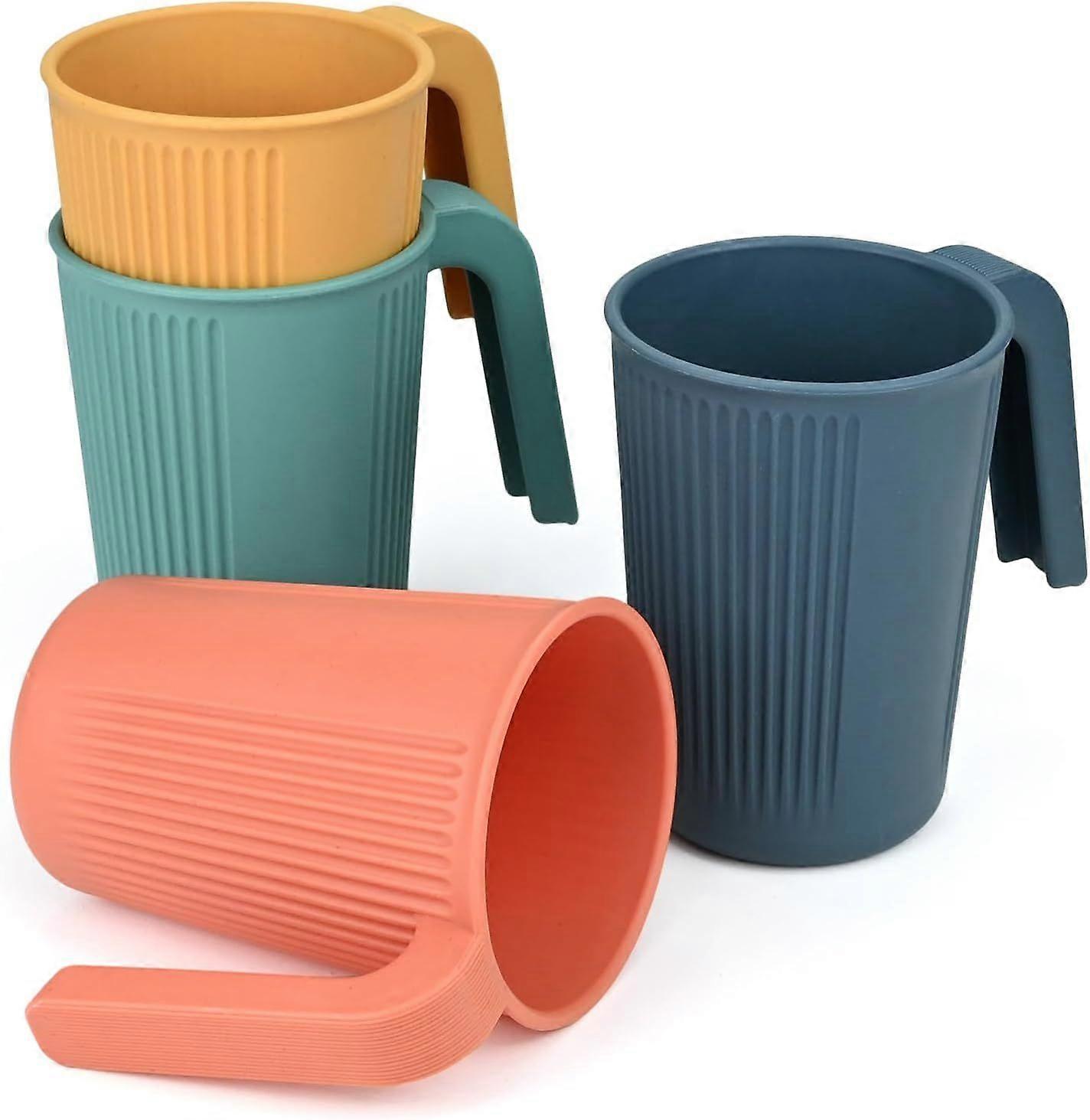 Plastic Cups with Handles - Unbreakable Reusable Drinking Cups