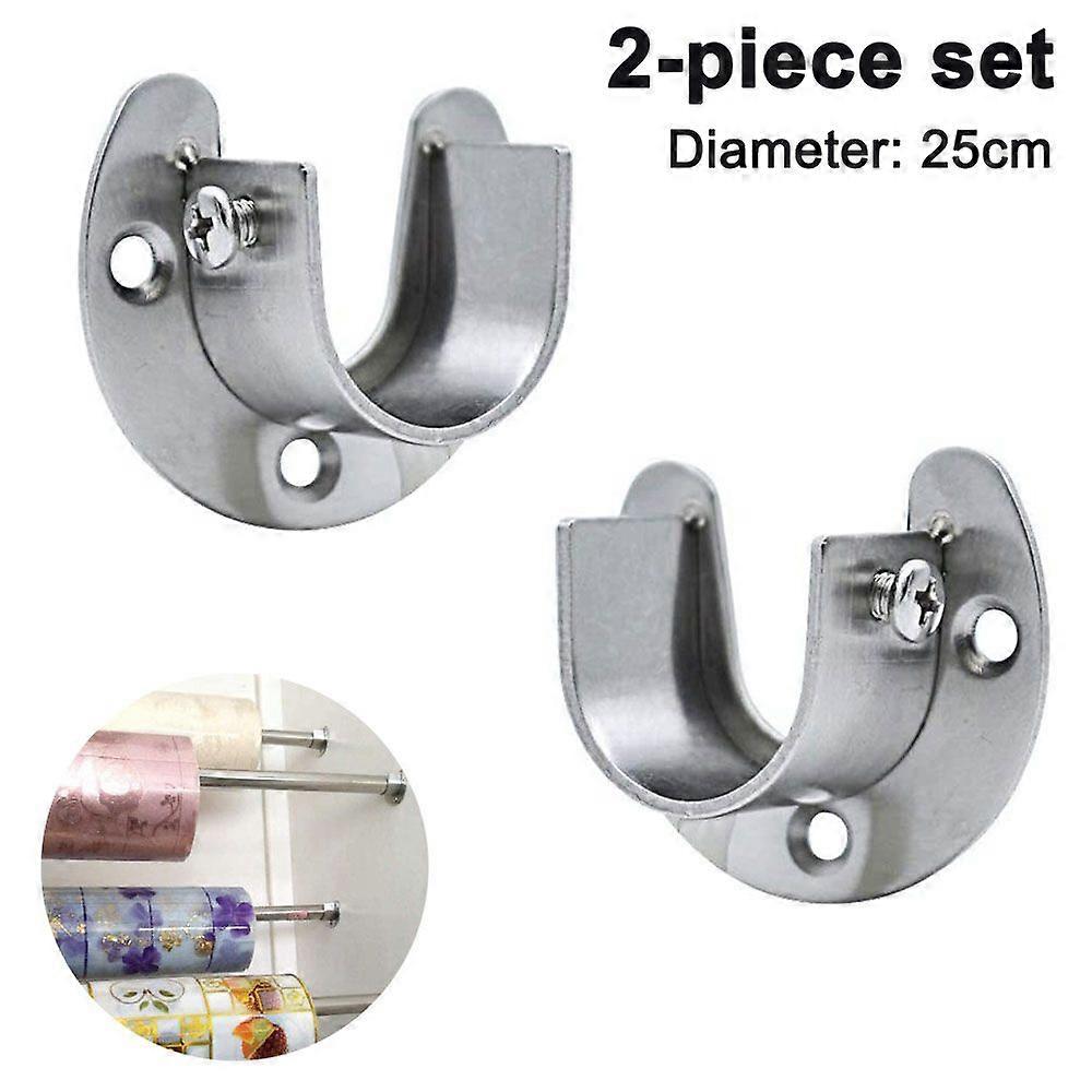 2 حزمة الفولاذ المقاوم للصدأ خزانة القطب مآخذ ، الثقيلة خزانة قضيب نهاية يدعم على شكل حرف U شفة رود حامل مع مسامير لخزانة الملابس قوس دش كيرت