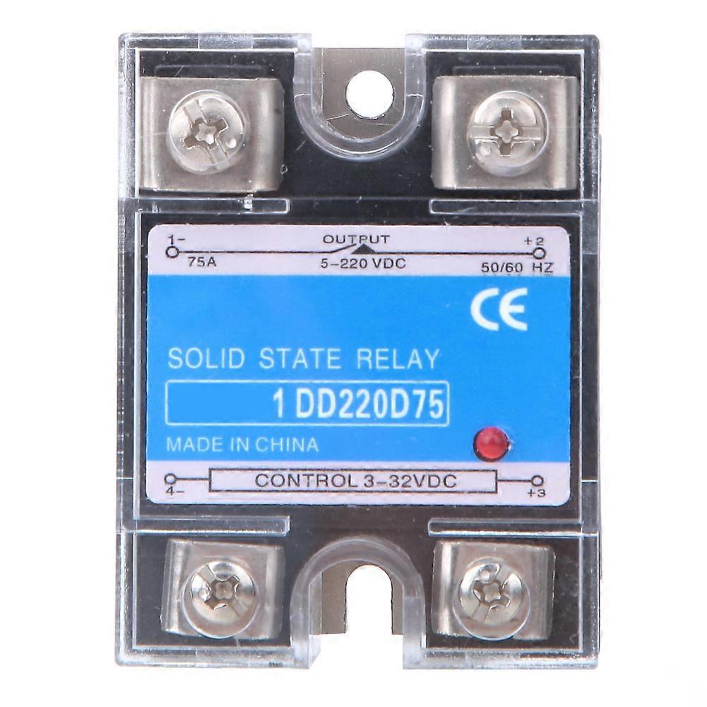DC DC SSR Solid State Relay Input 3-32V DC Load 5-220V DC Control Relay (75A)