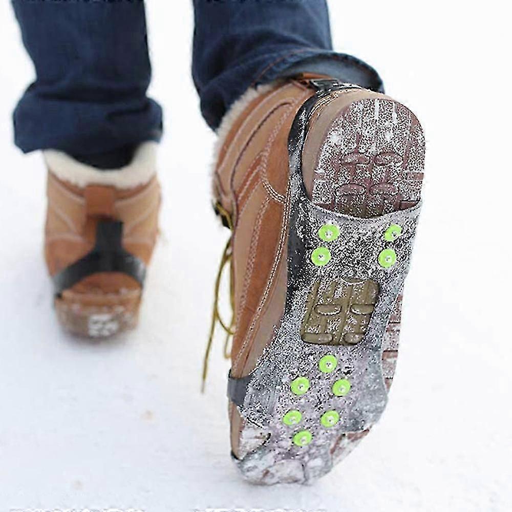 Ice Grippers Traction Cleats And Boots Rubber Snow Shoe Spikes Crampon XL