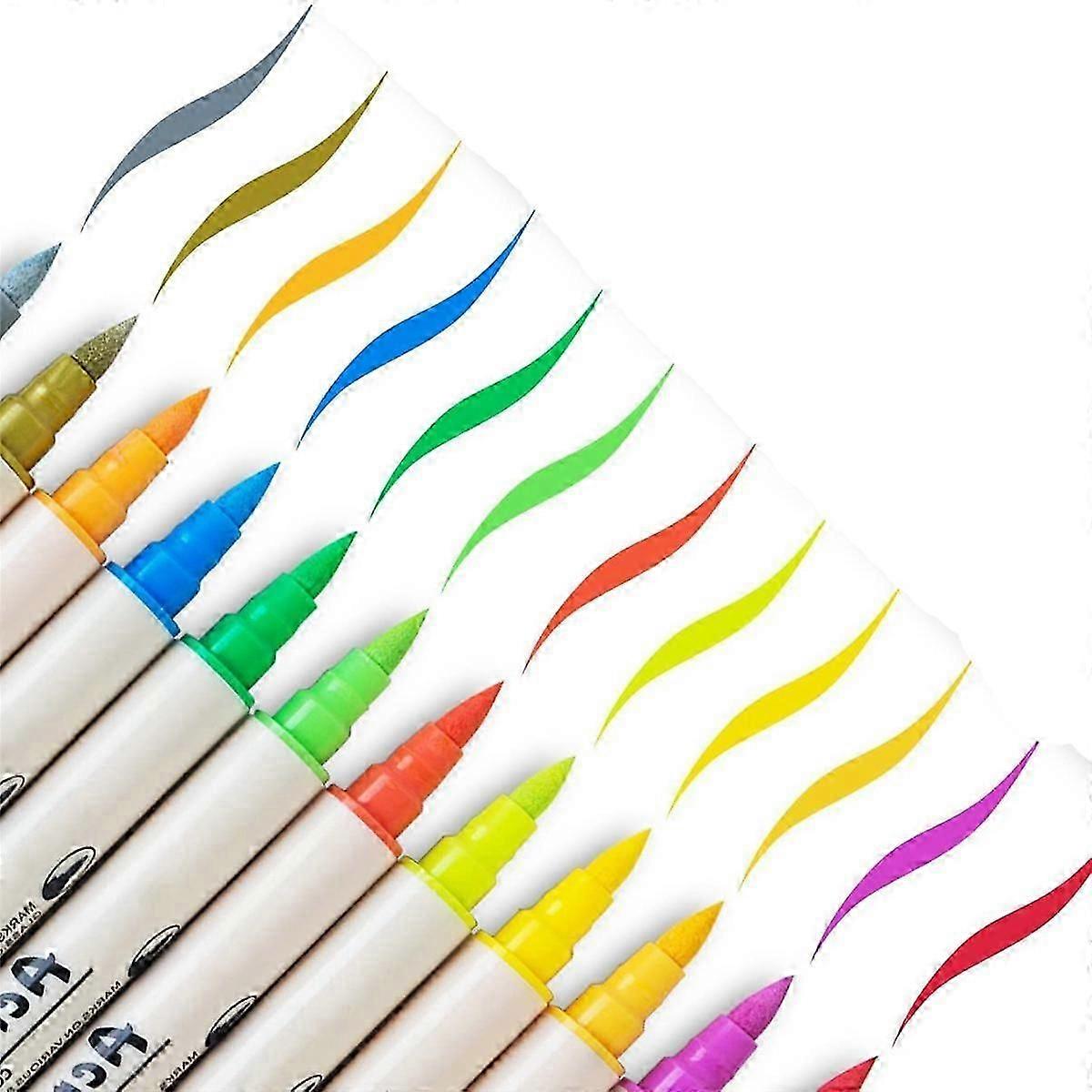 36 Colors Acrylic Paint Markers,Brush Tip and Fine Tip (Dual Tip) Paint Markers, Paint Pen for Rock