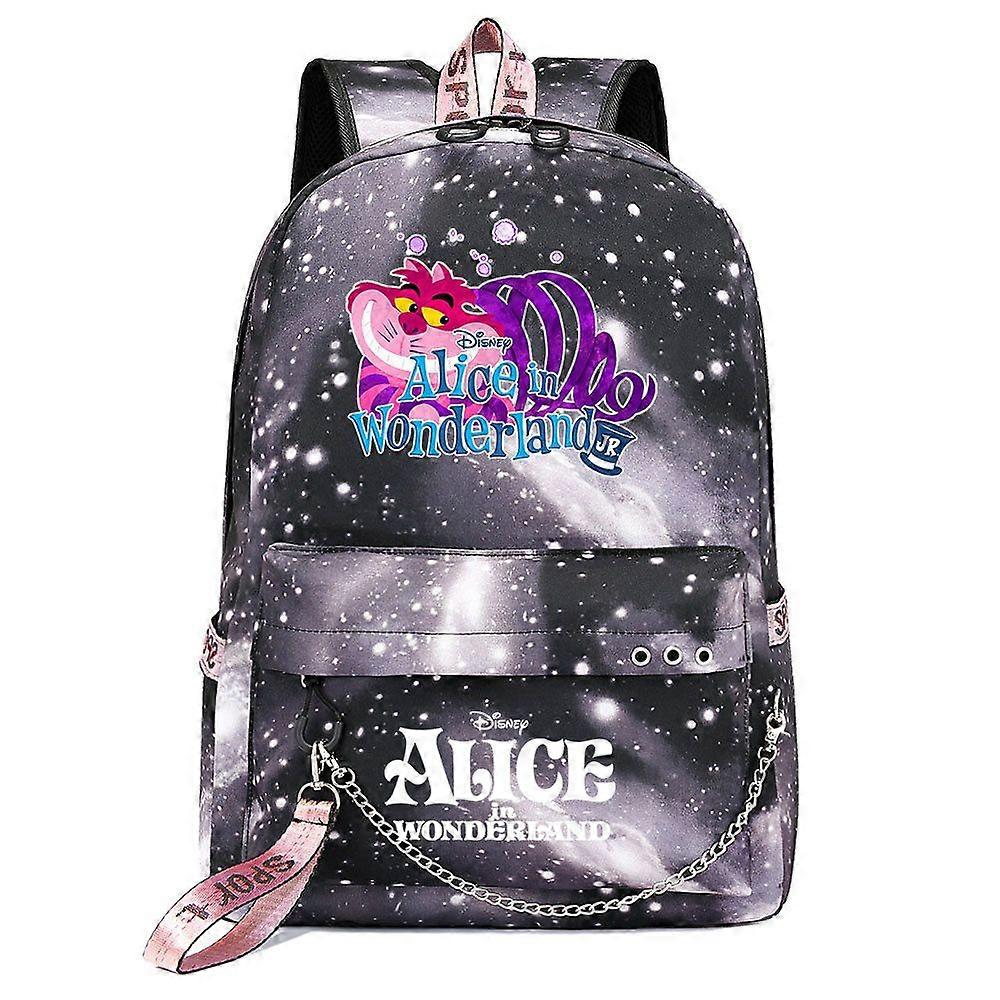 حقيبة ظهر أليس إن بلاد العجائب - حقائب كتب مدرسية للأطفال للبنين والبنات والرجال والنساء - حقيبة كمبيوتر محمول سلسلة USB ، حقيبة كتب Packsack