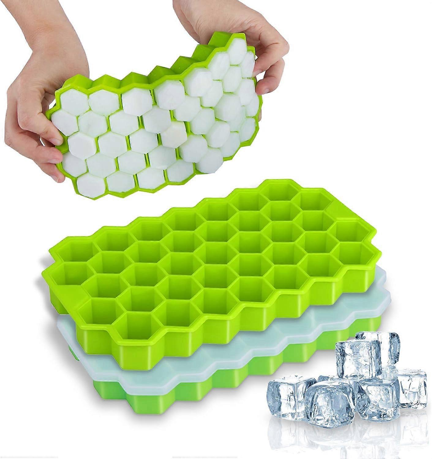 Eco-Chic Ice Artisan, Silicone Ice Cube Tray For Sustainable Refreshment, Dishwasher Safe, Stackable, Easy Release, Heat & Cold Resistance (Square &