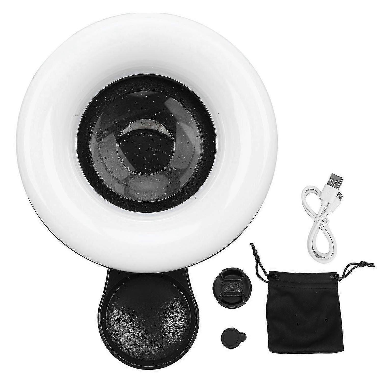 15x Macro Lens Mobile Phone 2 In 1 Hd Camera Lens With Led Ring Flash Light Smartphone Selfie Live L