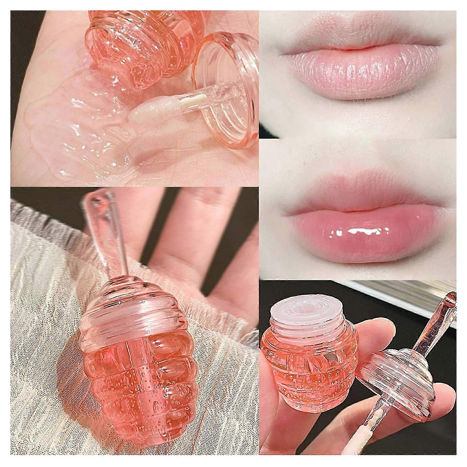 Small Honey Pot Moisturize Lip Oil Nourishing Plumping Lip Balm Fading Lip Lines Lip Gloss